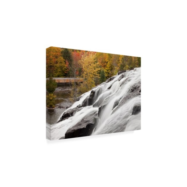 Monte Nagler 'Bond Falls Cascades In Autumn Bruce Crossing Michigan Color' Canvas Art,14x19